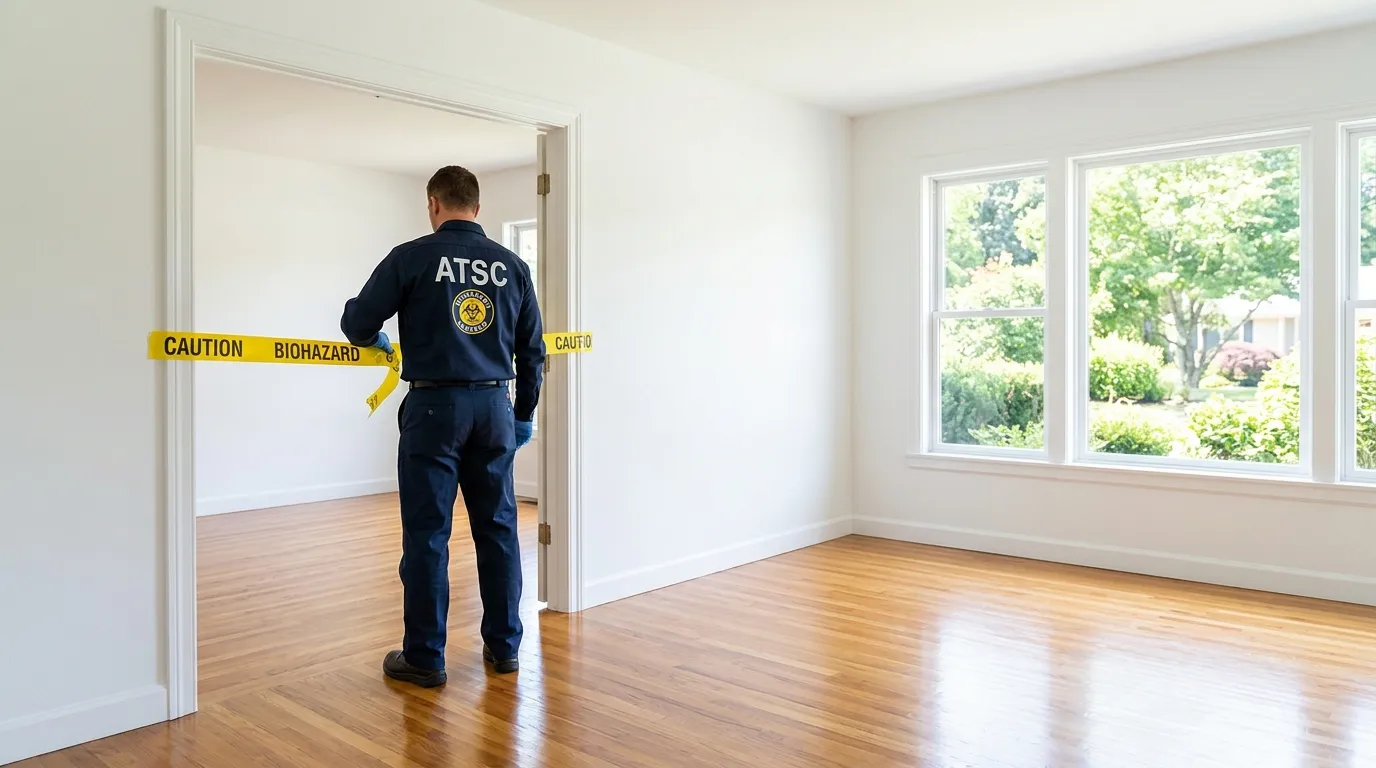 Certified biohazard cleanup crew performing Decomposition Cleanup in Covington